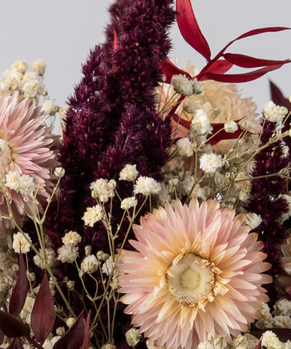 Detail kytice zo sušených kvetov Dotyk amarantu